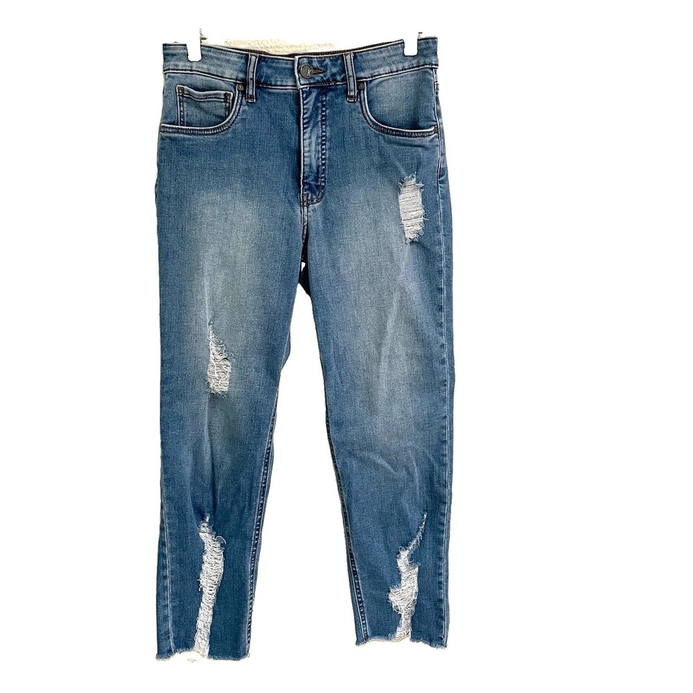 Kut from the Kloth Elizabeth Crop St Leg‎ Jeans Women's 4 Distressed Raw Hem
